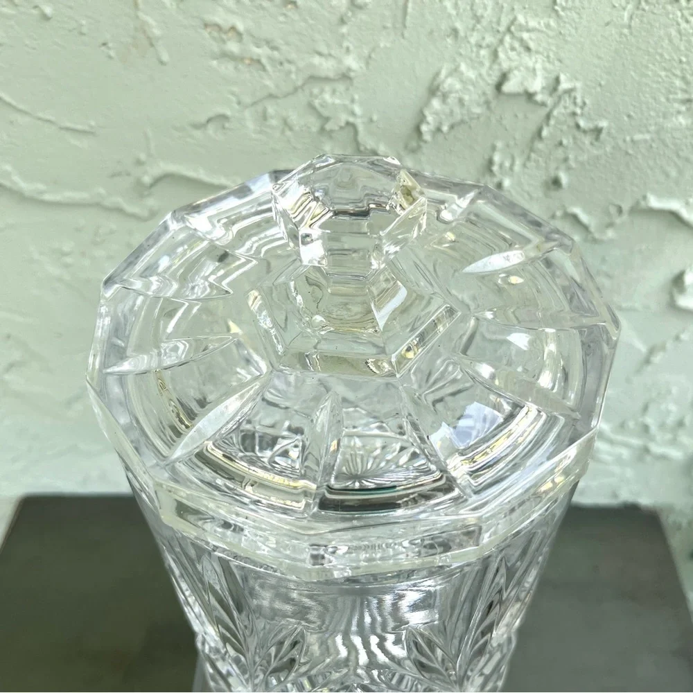 BOHEMIAN Czech Cut Brilliant Crystal Cookie Jar - Picture 3 of 5